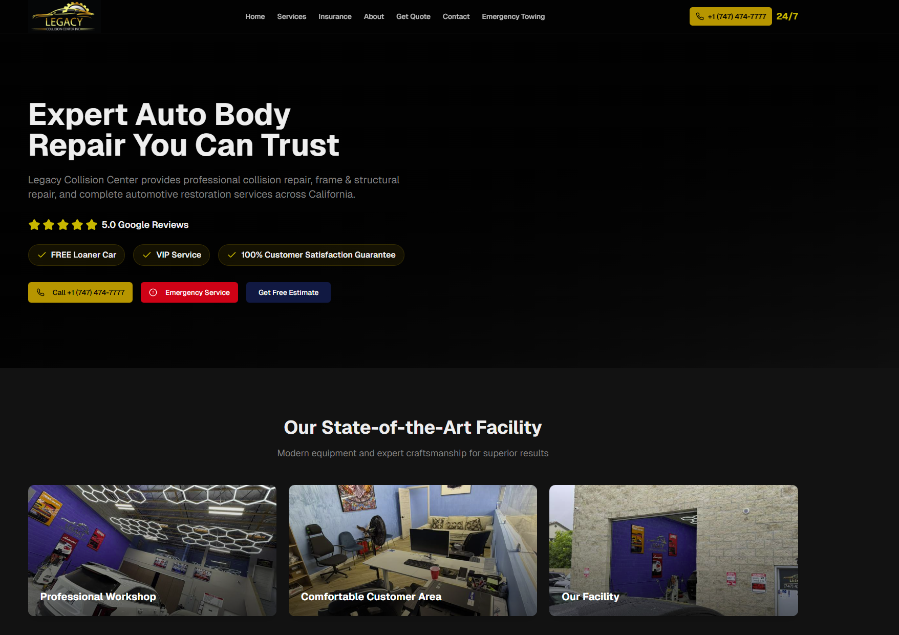 Legacy Collision Center Website